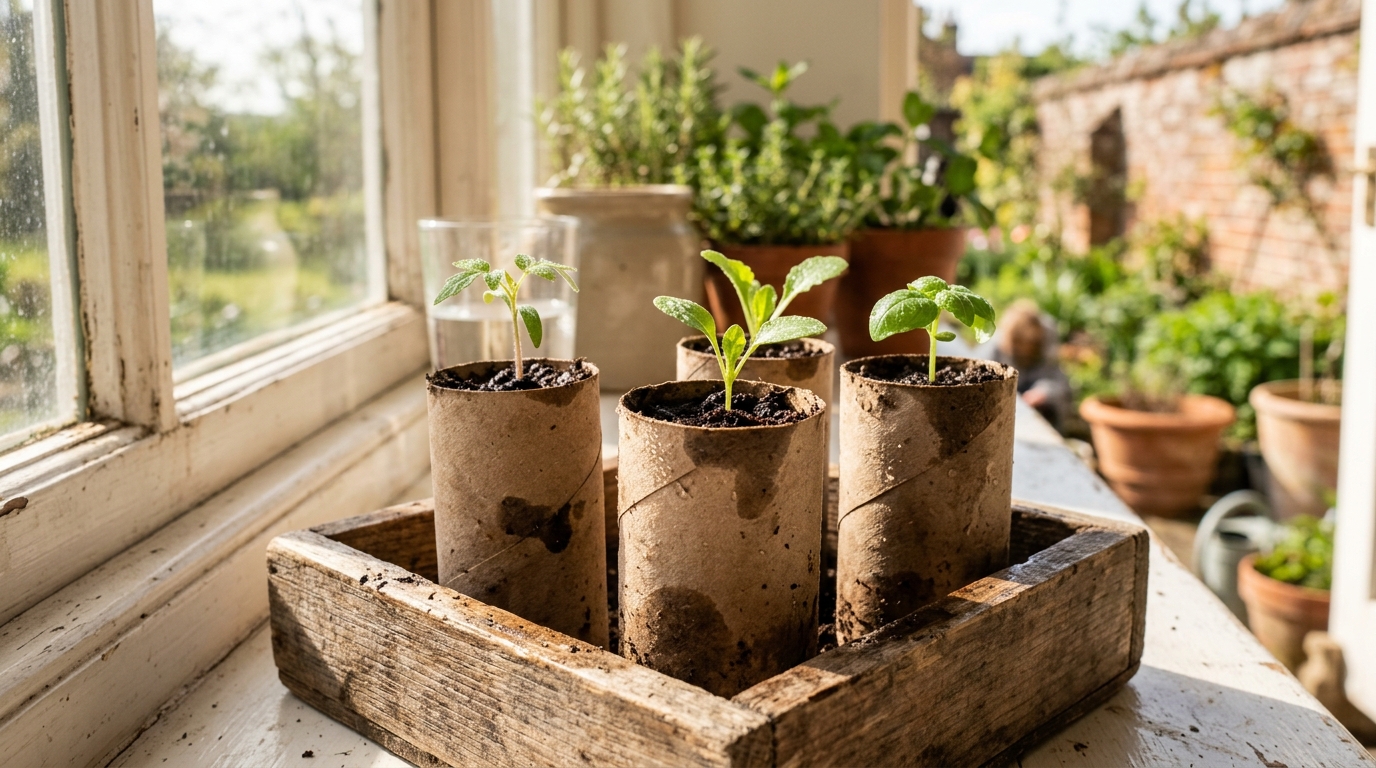 Kreative Upcycling-Werkstatt: Biologisch abbaubare Saattöpfchen aus Papprollen